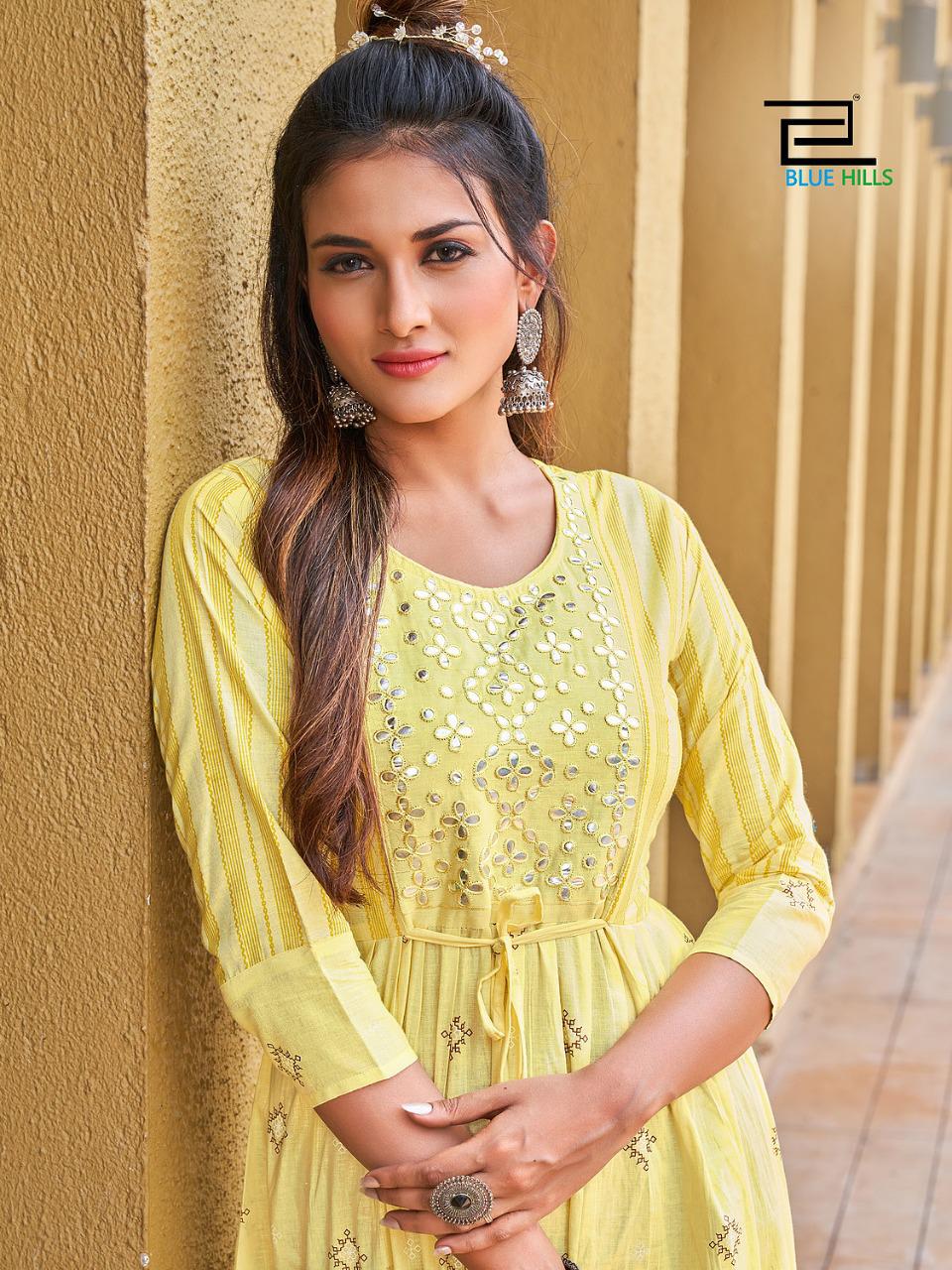 Blue Hills Sizzling Fancy Party Wear Cotton Printed Long Anarkali Kurti Collection